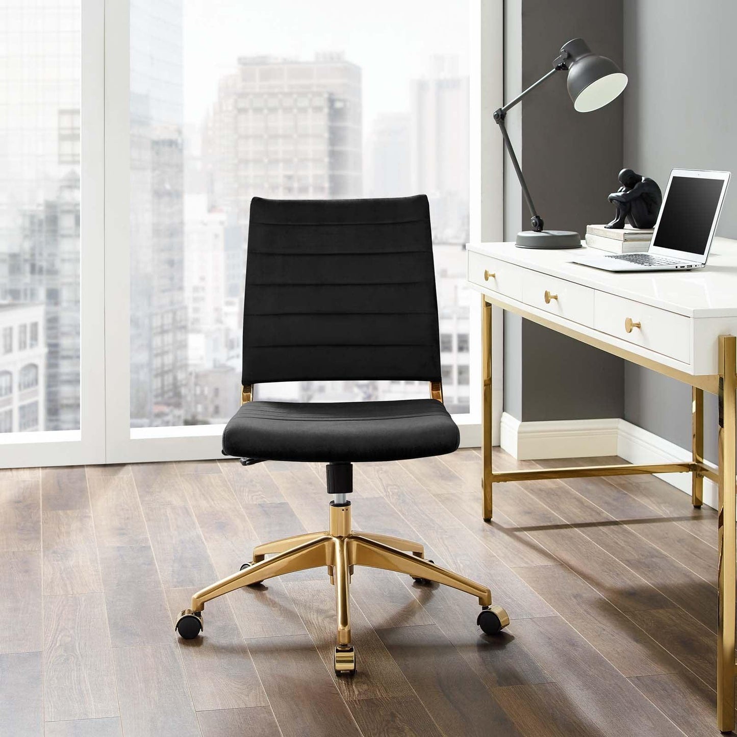 Modway Jive Armless Mid Back Performance Velvet Office Chair FredCo