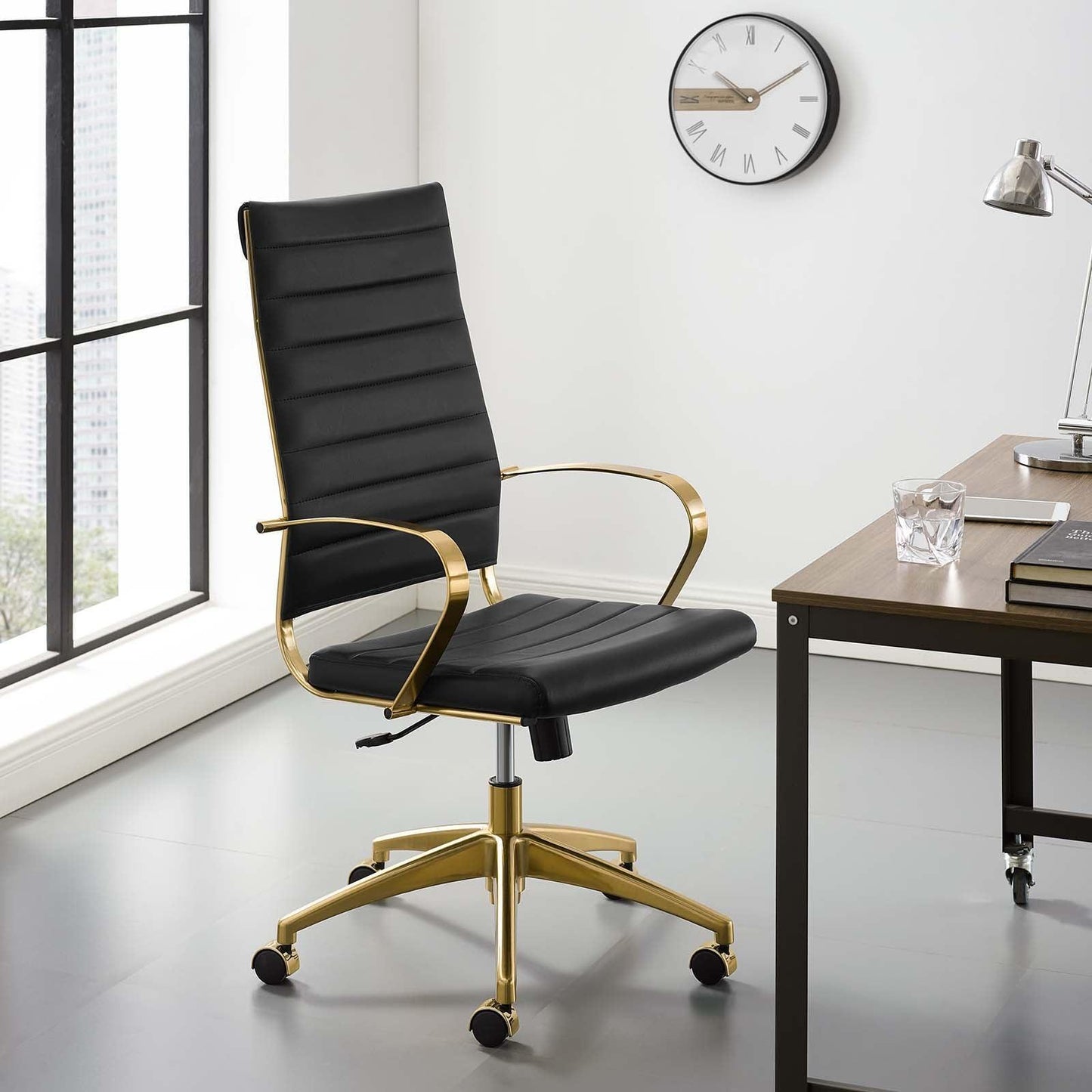 Modway Jive Gold Stainless Steel Highback Office Chair FredCo
