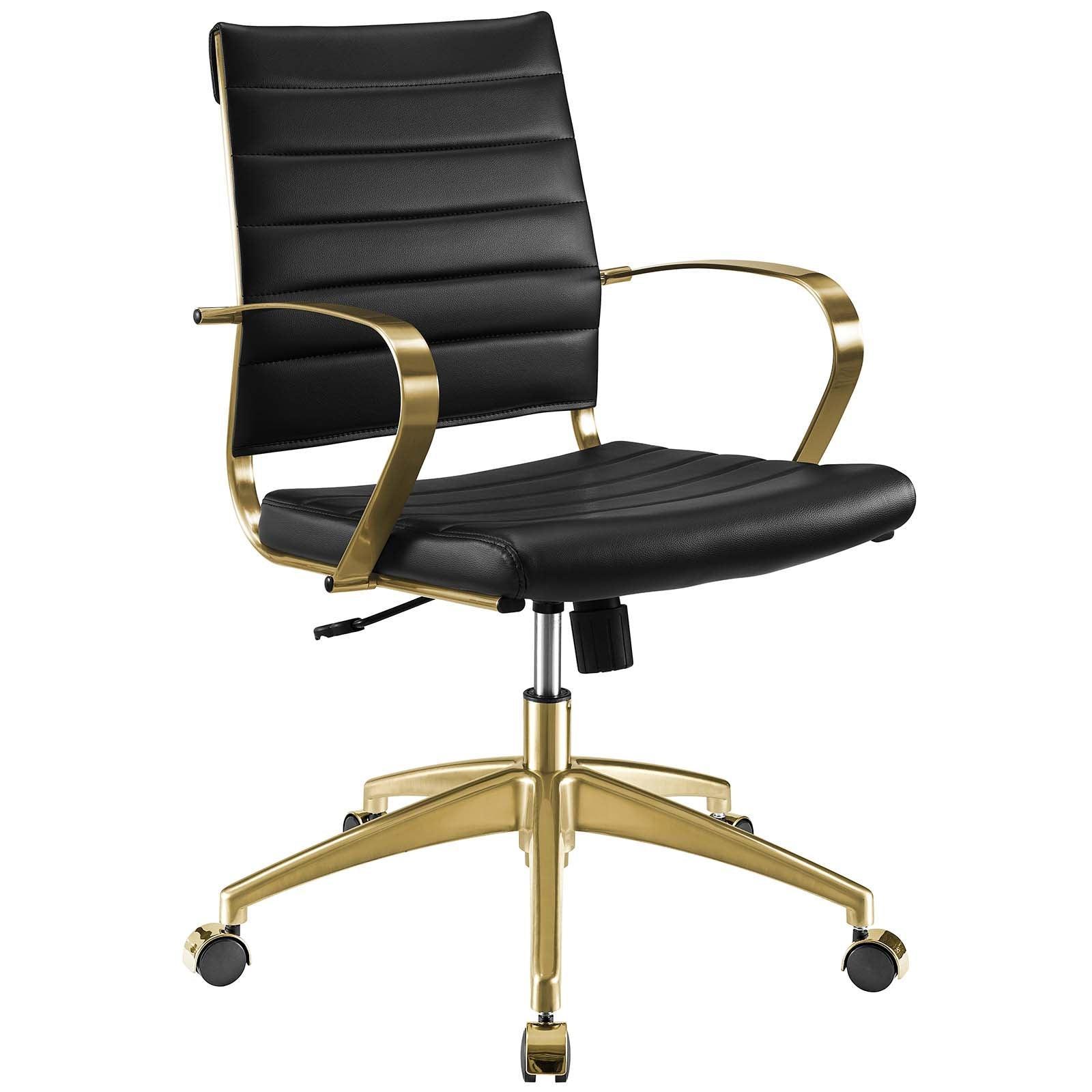 Modway Jive Gold Stainless Steel Midback Office Chair FredCo