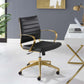 Modway Jive Gold Stainless Steel Midback Office Chair FredCo
