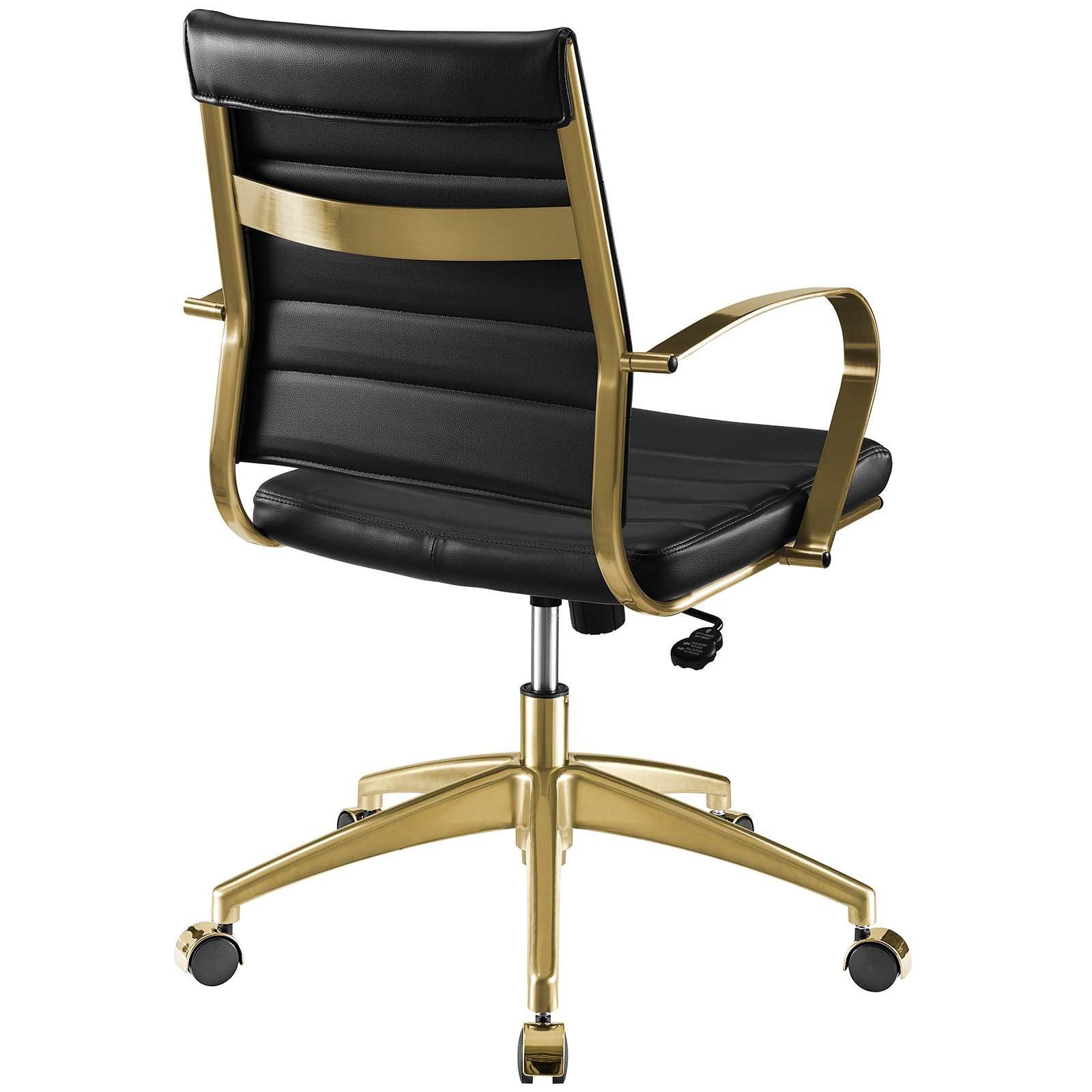 Modway Jive Gold Stainless Steel Midback Office Chair FredCo