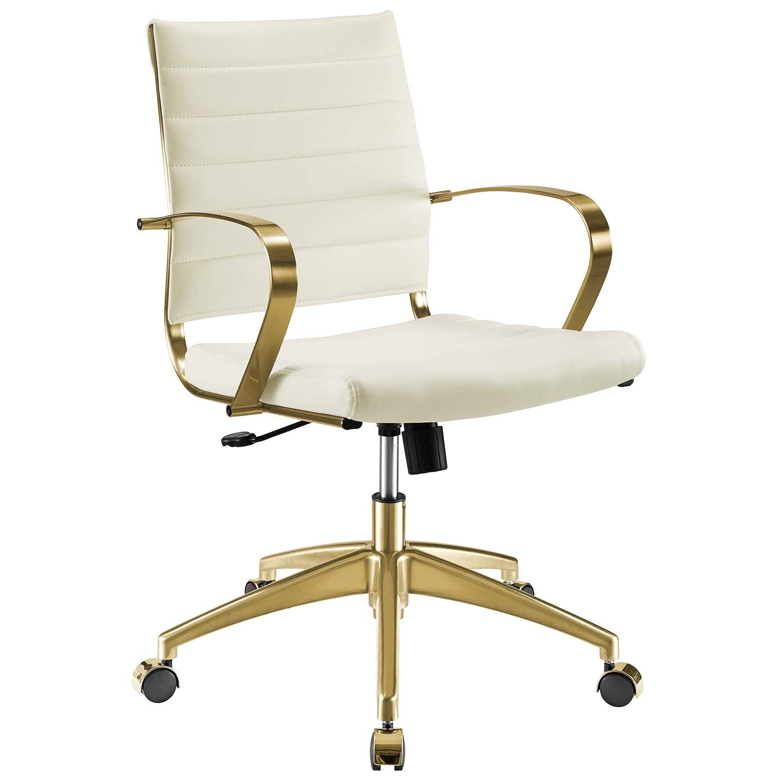 Modway Jive Gold Stainless Steel Midback Office Chair FredCo