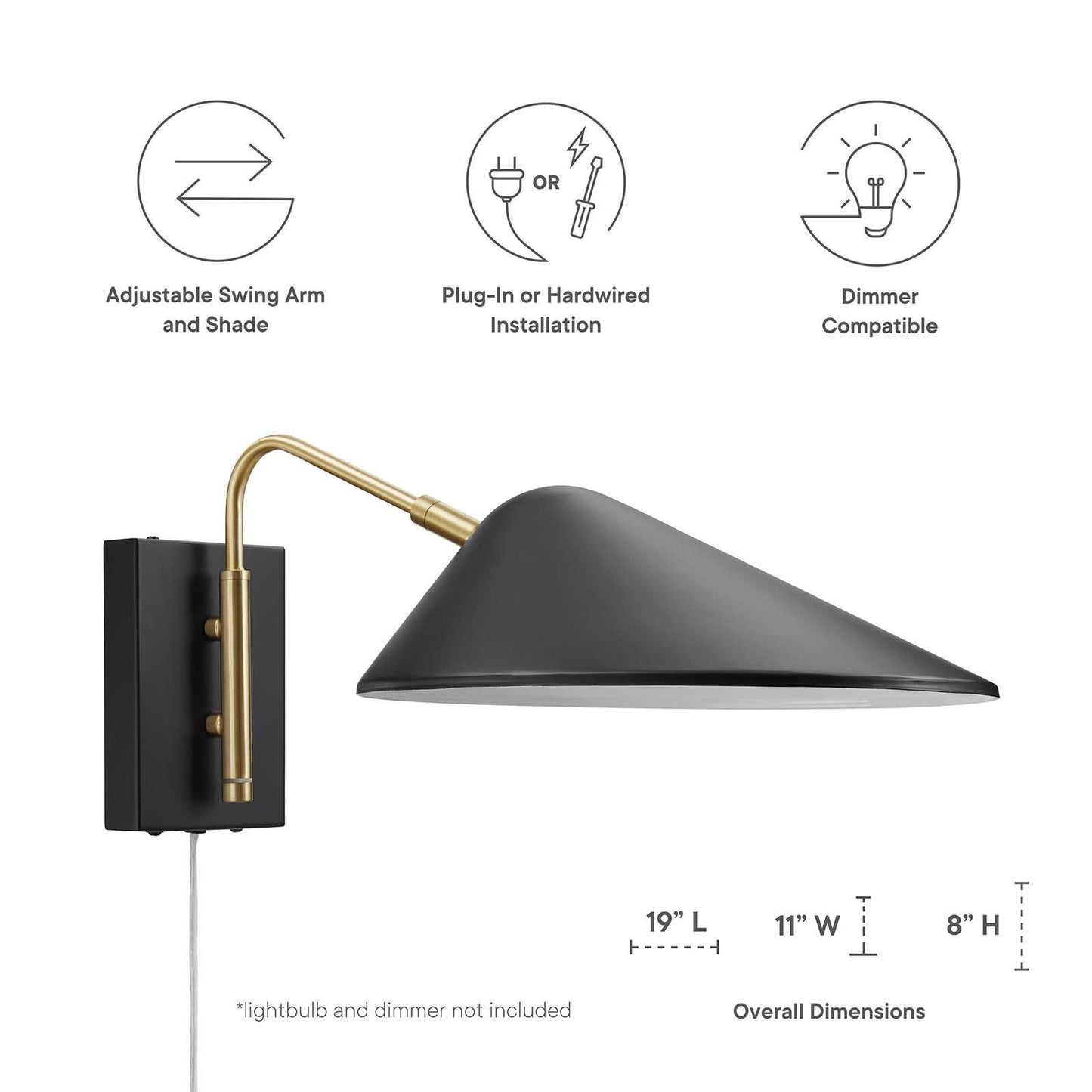 Modway Journey 7" Swing Arm Wall Sconce FredCo