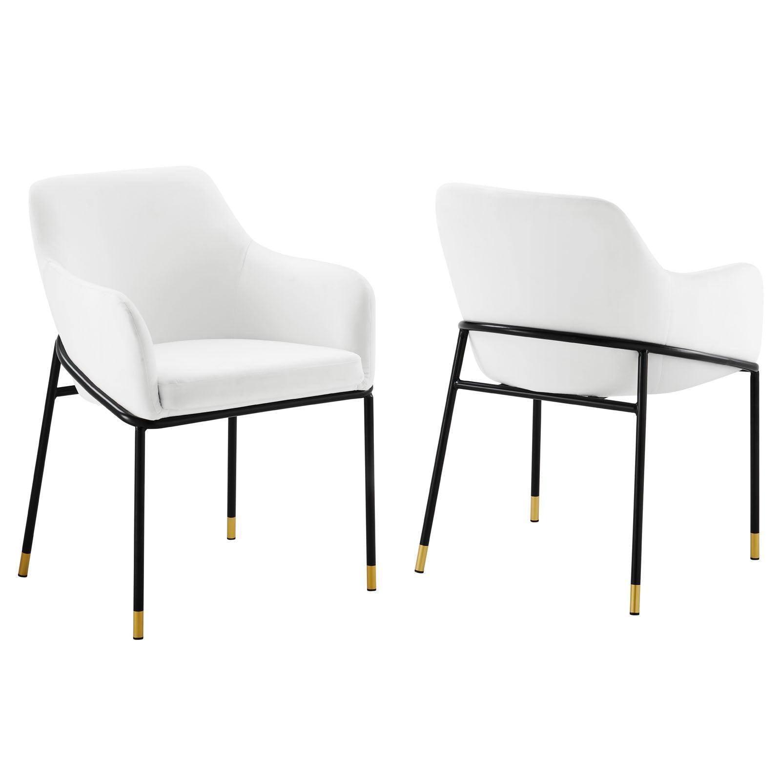 Modway Jovi Performance Velvet Dining Armchair Set of 2 FredCo