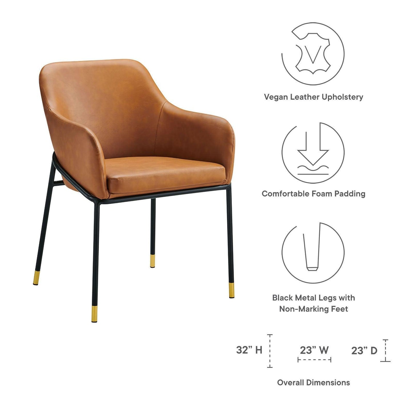 Modway Jovi Vegan Leather Dining Chair Set of 2 FredCo