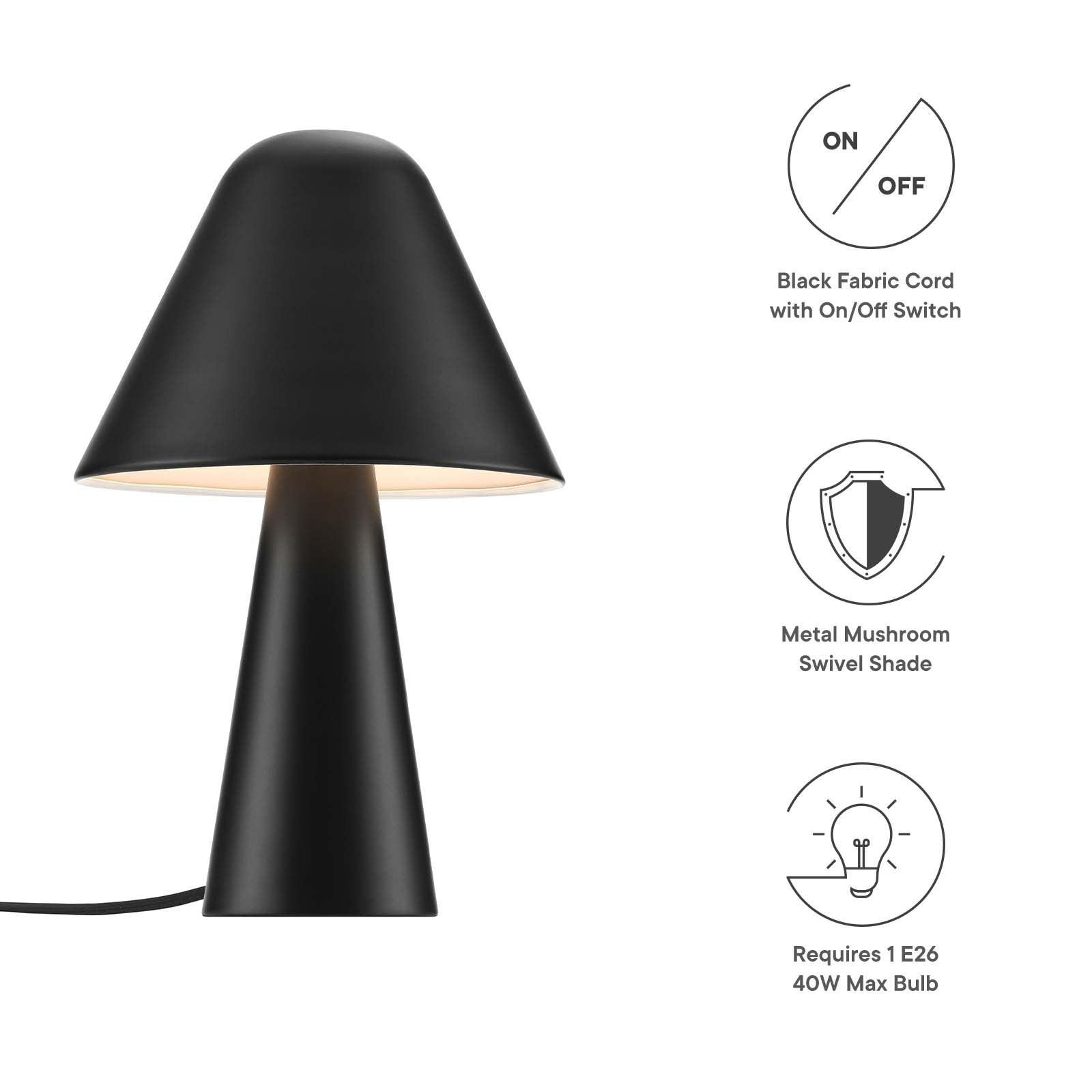Modway Jovial Metal Mushroom Table Lamp FredCo