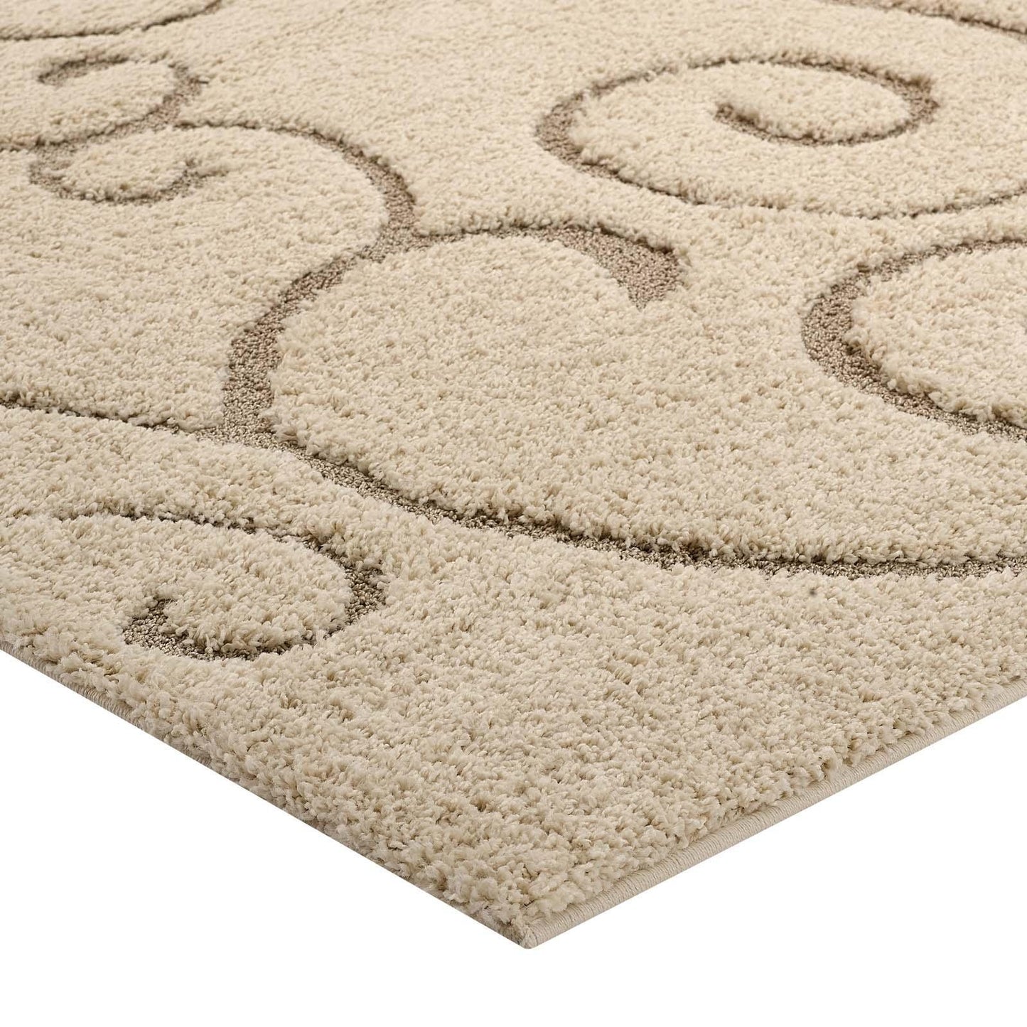 Modway Jubilant Burgeon Scrolling Vine Shag Area Rug FredCo