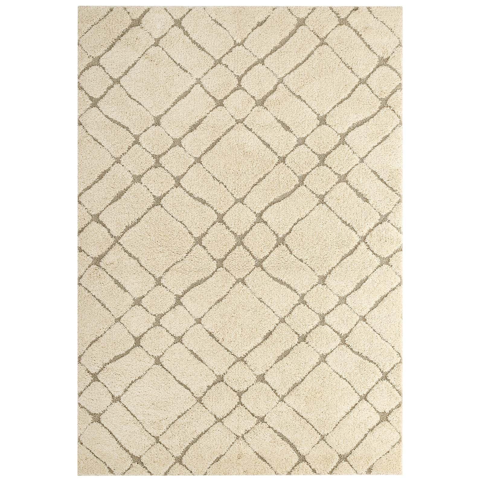 Modway Jubilant Verona Abstract Geometric Shag Area Rug FredCo
