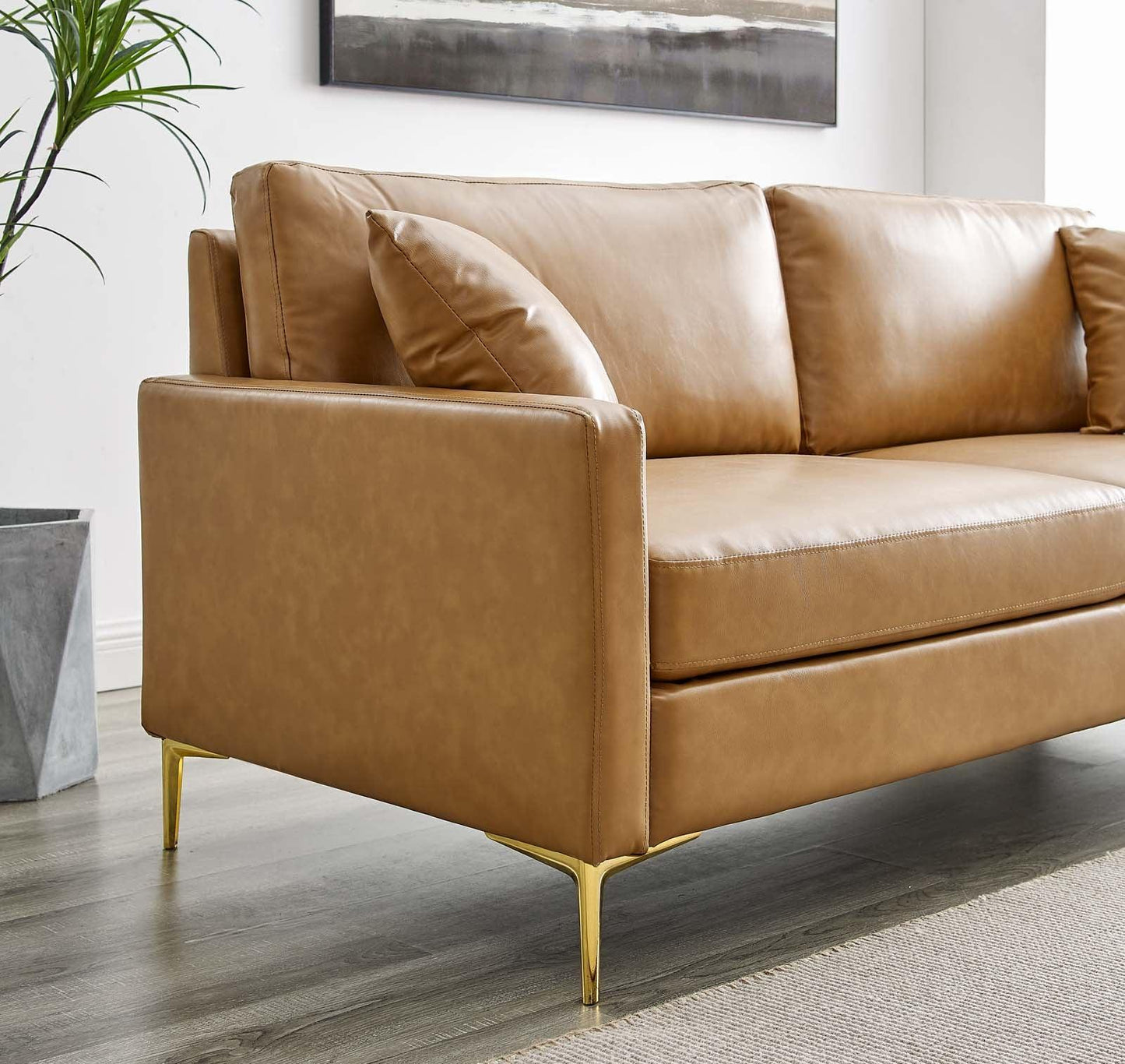 Modway Juliana Vegan Leather Sofa FredCo