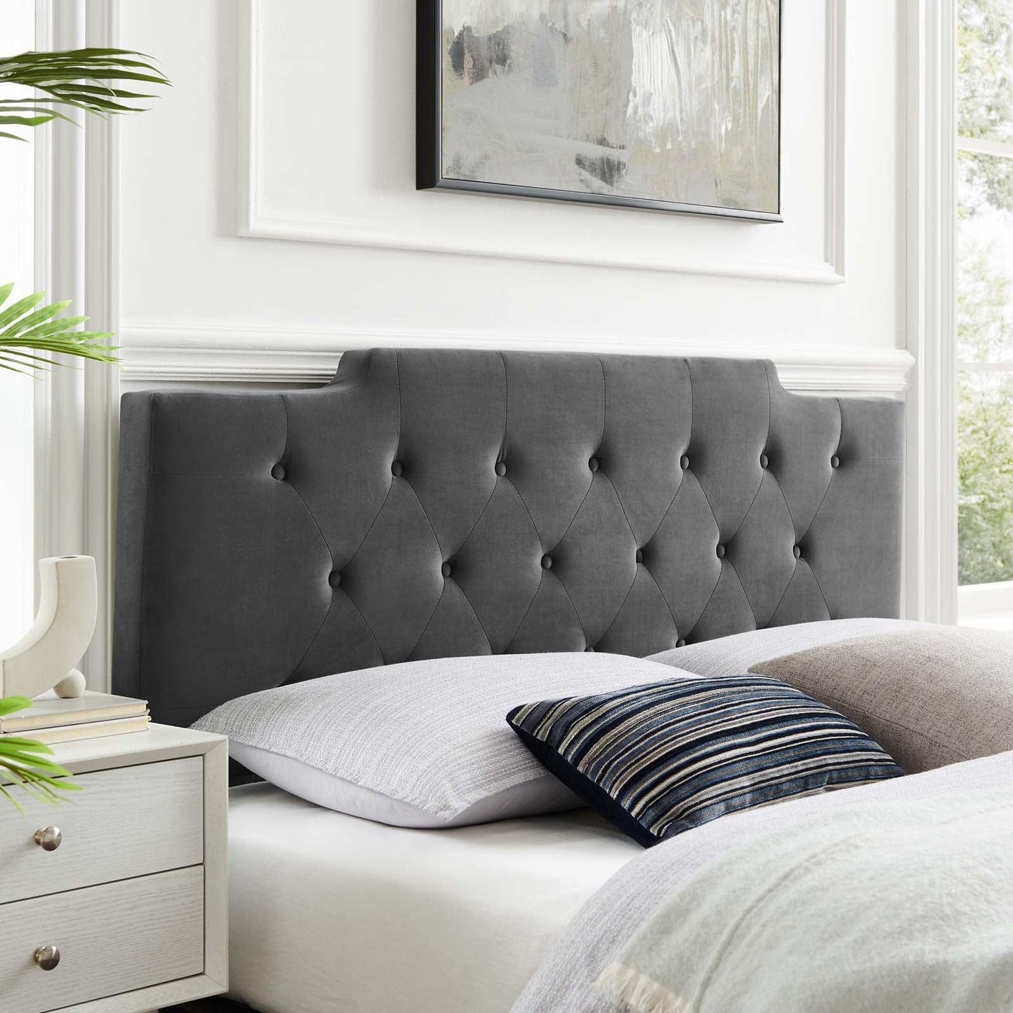 Modway Juliet Tufted Full/Queen Performance Velvet Headboard FredCo