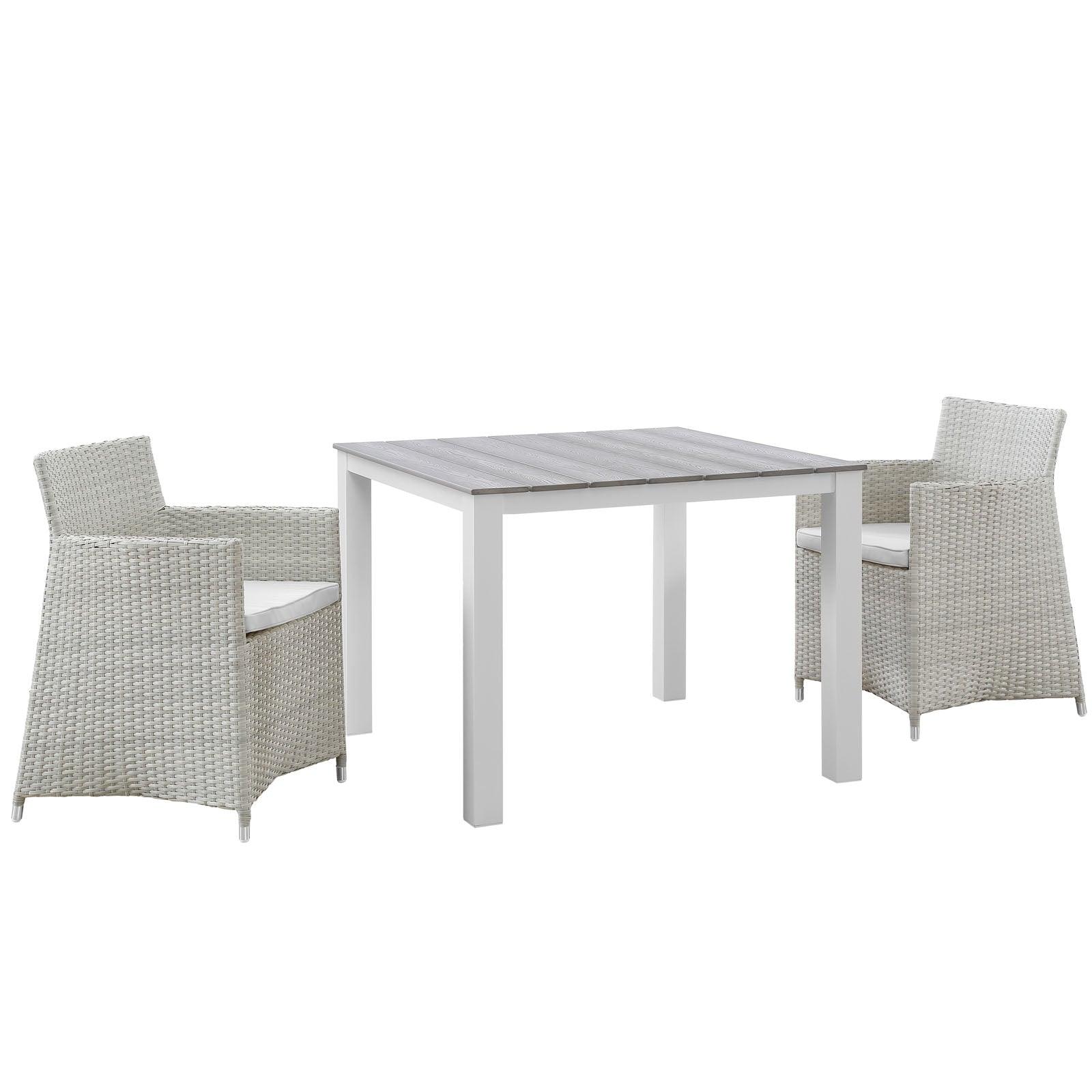Modway Junction 3 Piece Outdoor Patio Wicker Dining Set FredCo