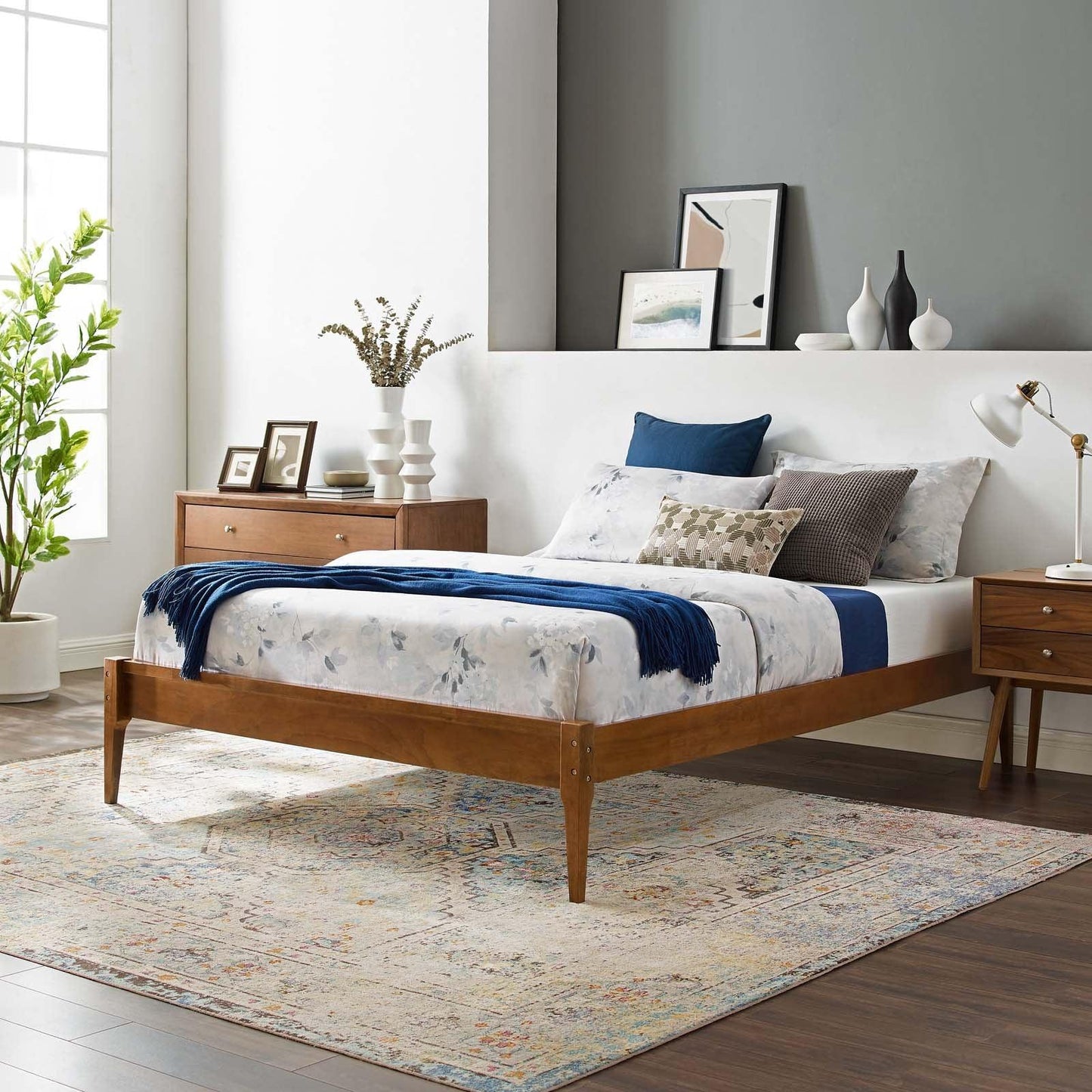 Modway June King Wood Platform Bed Frame FredCo