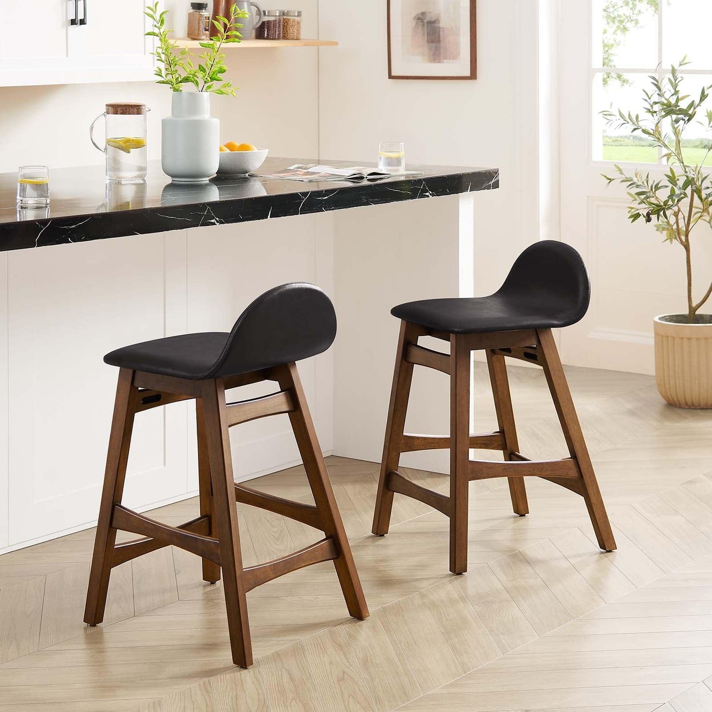 Modway Juno Wood Counter Stool - Set of 2, EEI-6556 FredCo