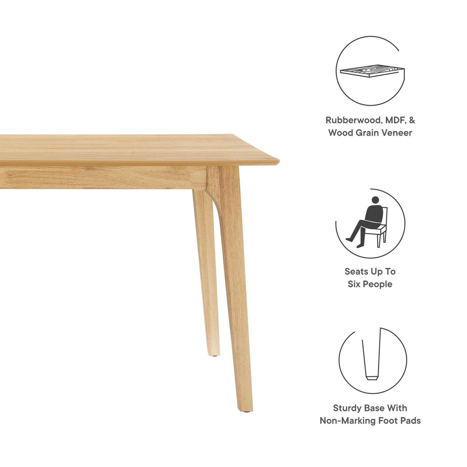 Modway Juxtapose 63” Rectangle Dining Table, EEI-6017 FredCo