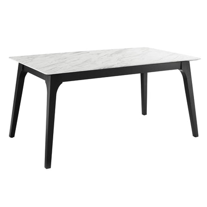 Modway Juxtapose 63" Rectangular Performance Artificial Marble Dining Table FredCo