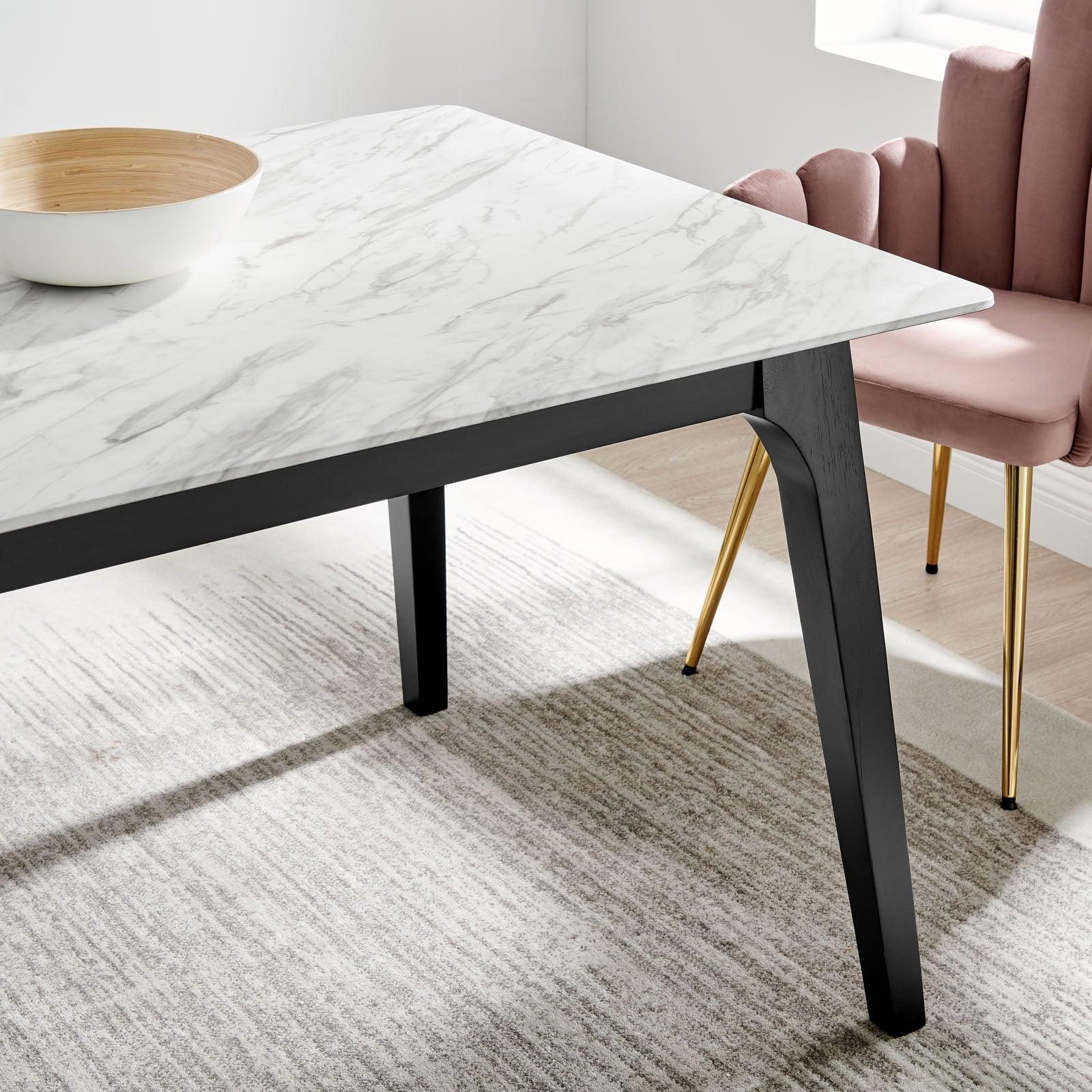 Modway Juxtapose 63" Rectangular Performance Artificial Marble Dining Table FredCo