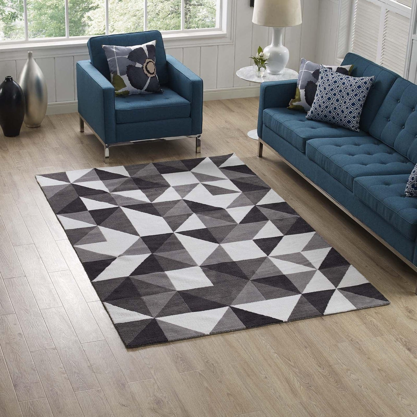 Modway Kahula Geometric Triangle Mosaic Area Rug FredCo