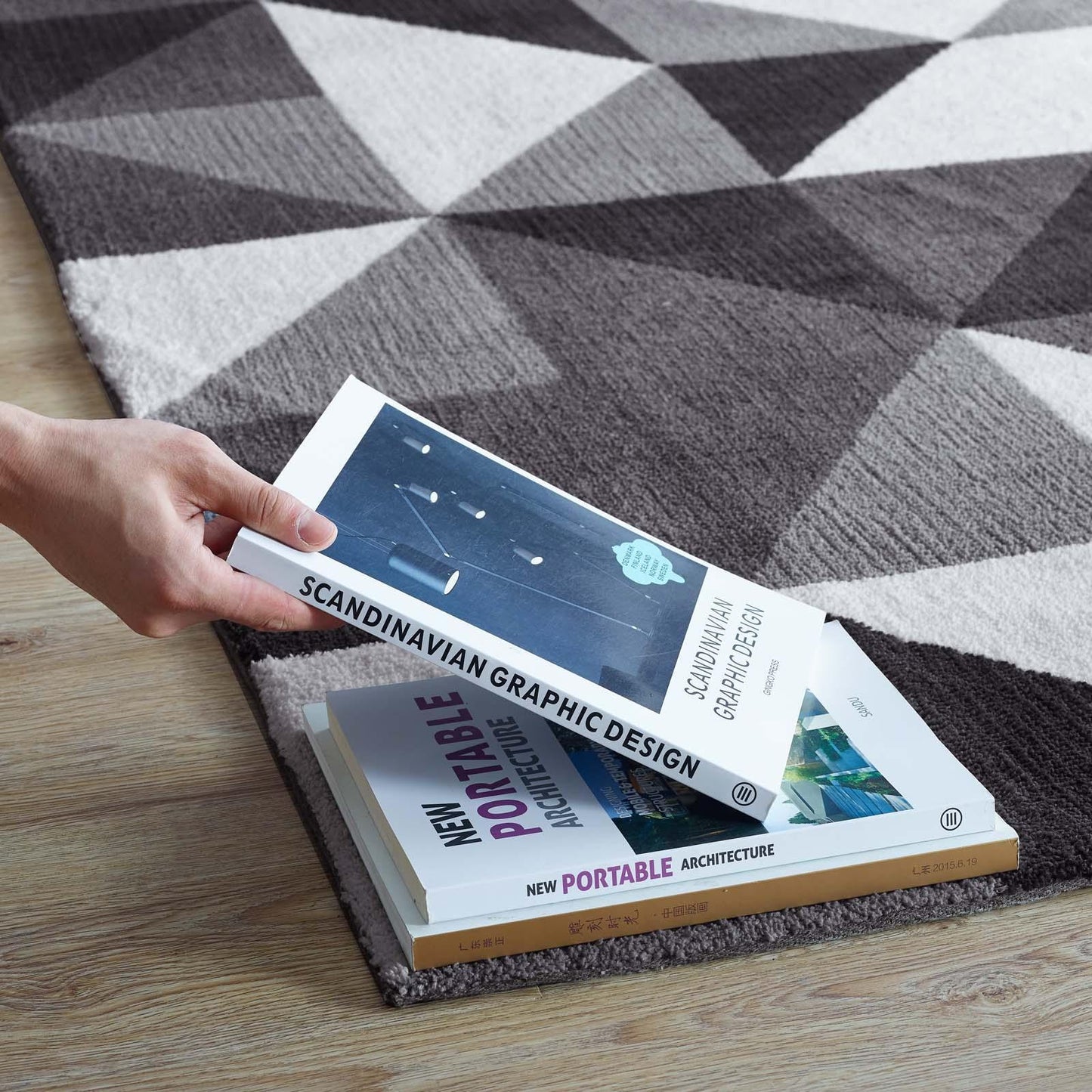 Modway Kahula Geometric Triangle Mosaic Area Rug FredCo