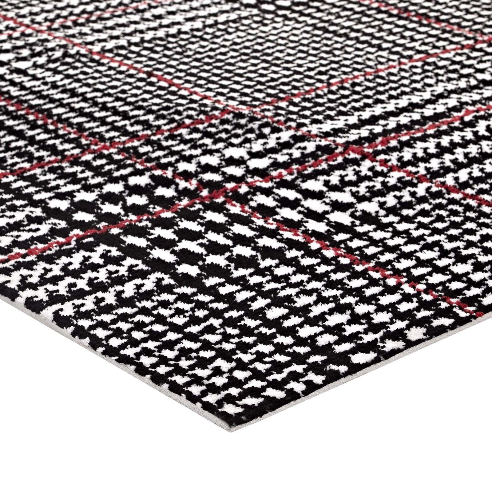 Modway Kaja Abstract Plaid Area Rug FredCo