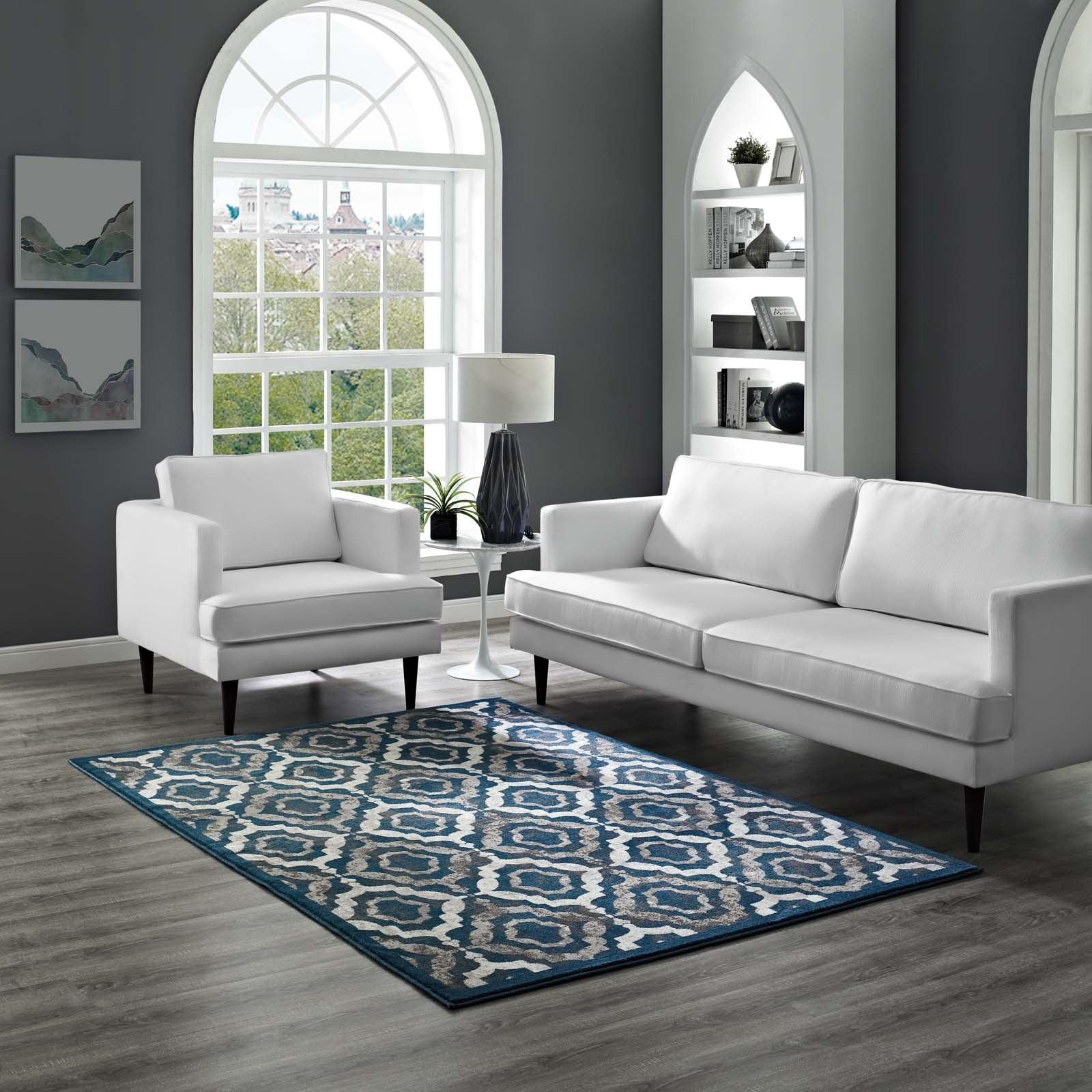 Modway Kalinda Rustic Vintage Moroccan Trellis Area Rug FredCo