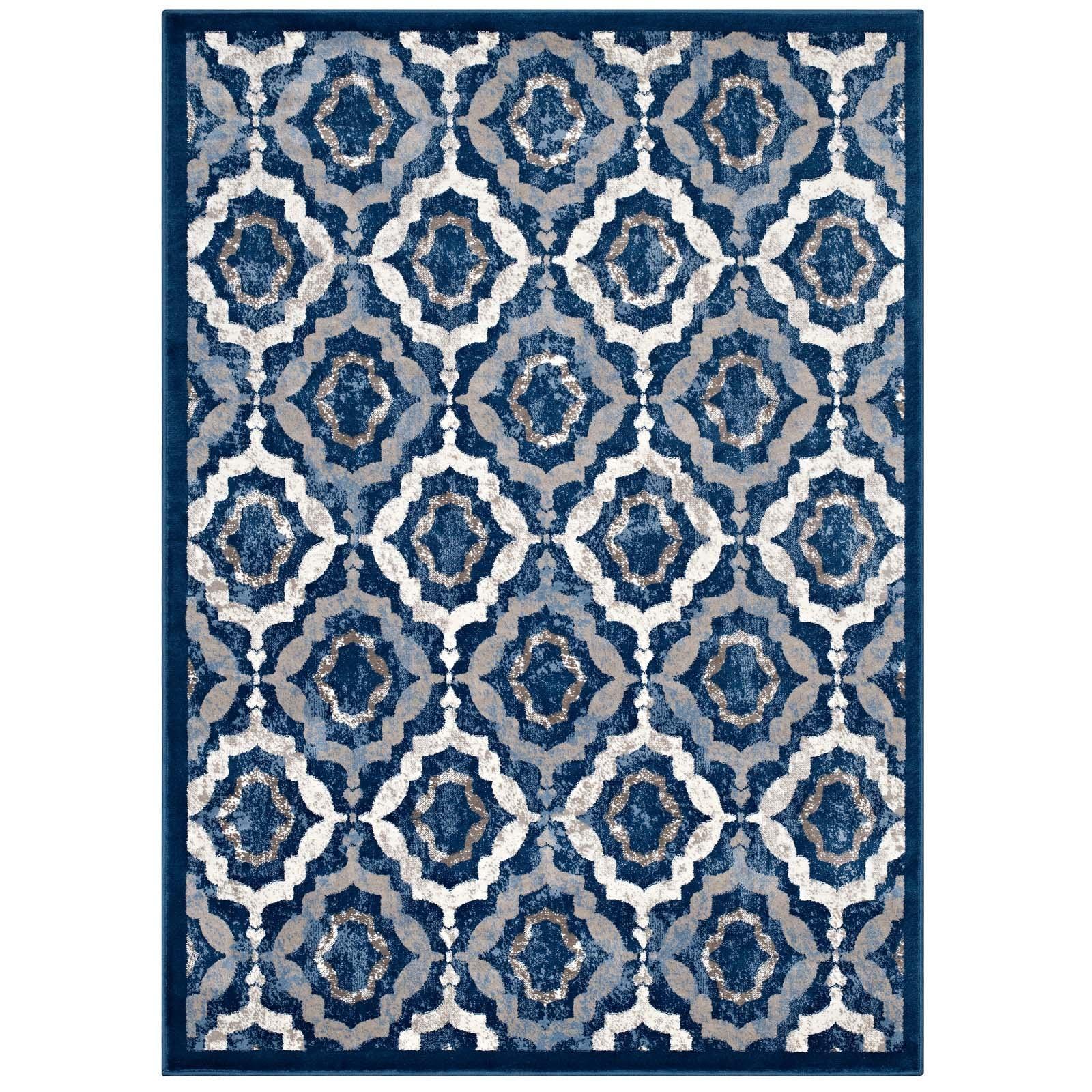 Modway Kalinda Rustic Vintage Moroccan Trellis Area Rug FredCo