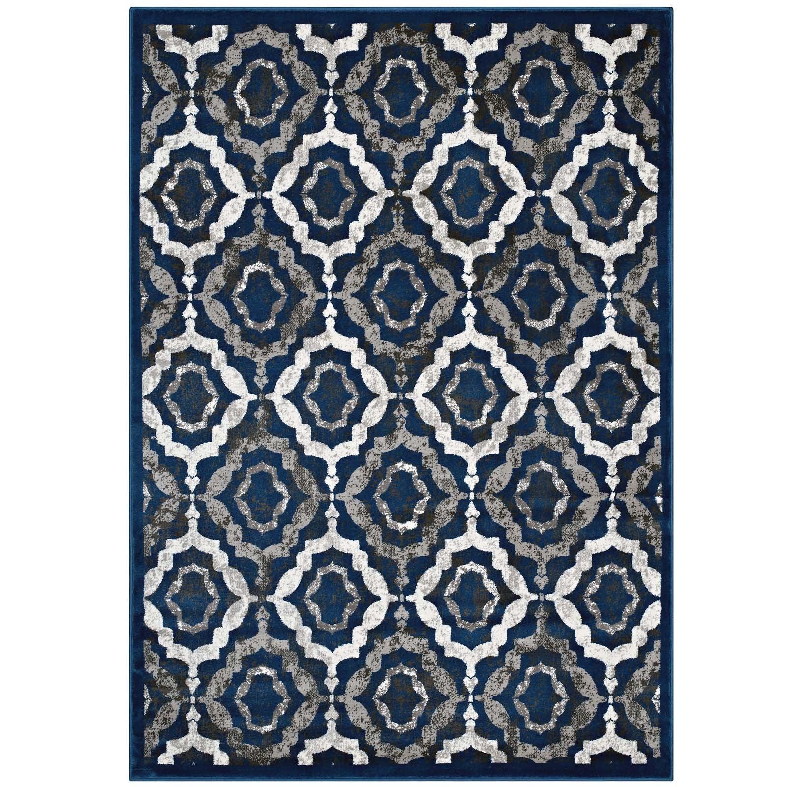 Modway Kalinda Rustic Vintage Moroccan Trellis Area Rug FredCo