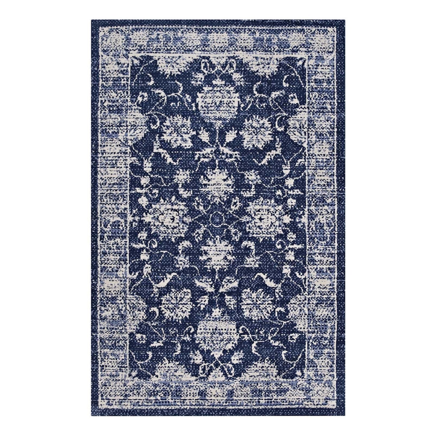 Modway Kazia Distressed Floral Lattice Area Rug FredCo
