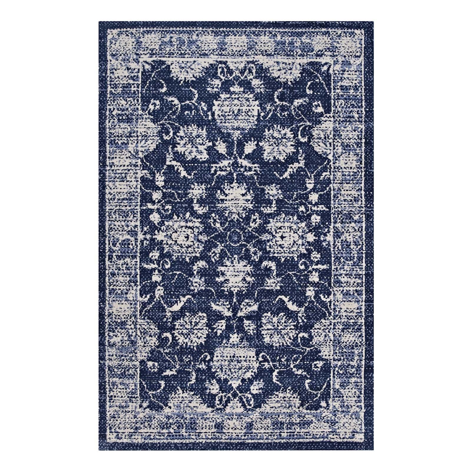Modway Kazia Distressed Floral Lattice Area Rug FredCo