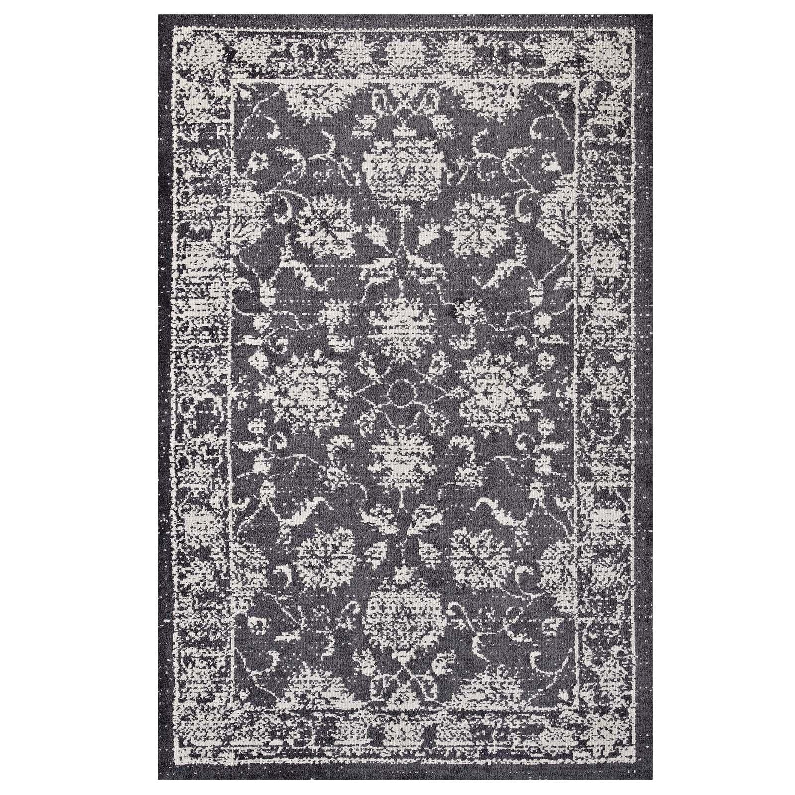 Modway Kazia Distressed Floral Lattice Area Rug FredCo