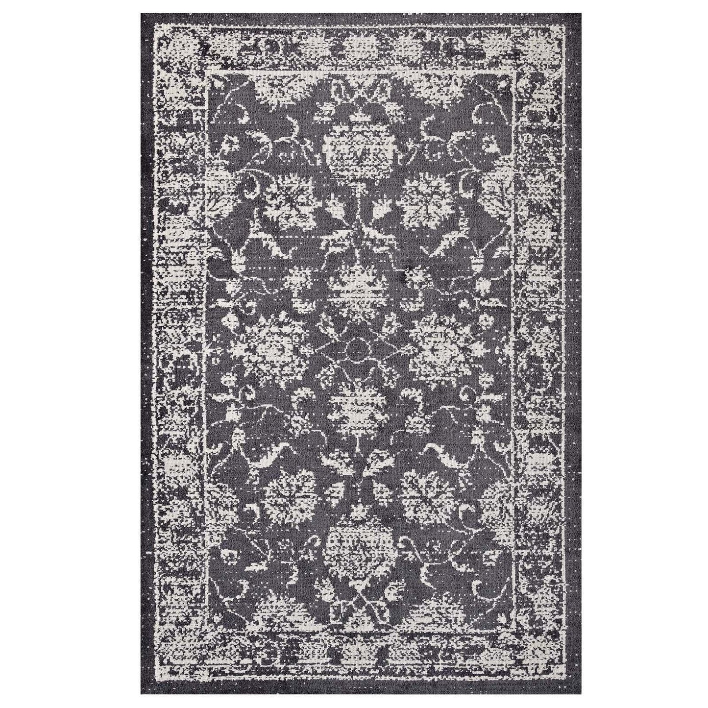 Modway Kazia Distressed Floral Lattice Area Rug FredCo