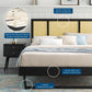 Modway Kelsea Cane and Wood King Platform Bed With Angular Legs FredCo