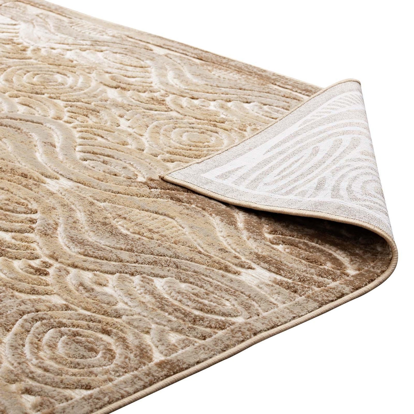 Modway Kennocha Rustic Vintage Abstract Waves Area Rug FredCo