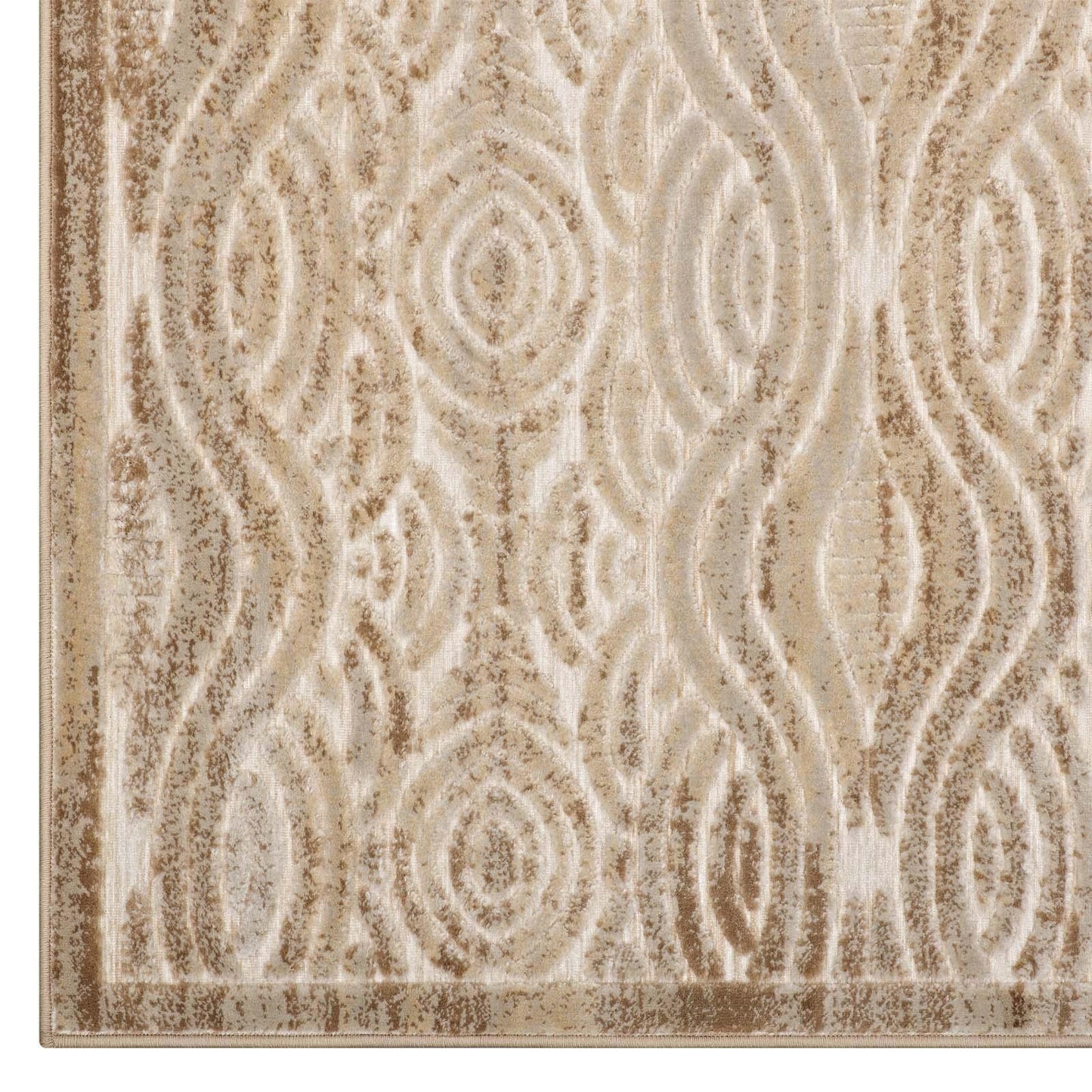 Modway Kennocha Rustic Vintage Abstract Waves Area Rug FredCo
