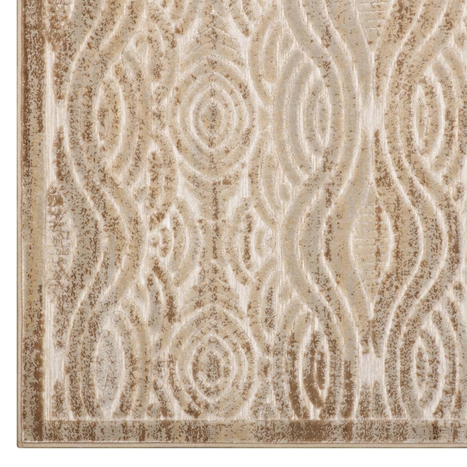 Modway Kennocha Rustic Vintage Abstract Waves Area Rug FredCo