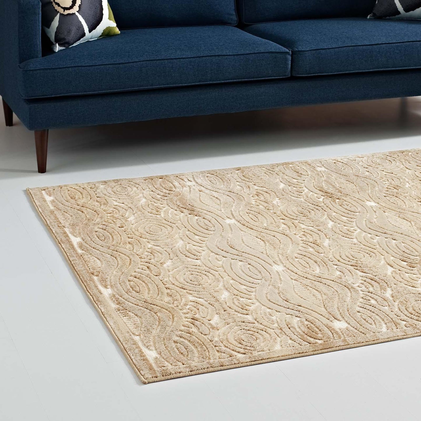 Modway Kennocha Rustic Vintage Abstract Waves Area Rug FredCo