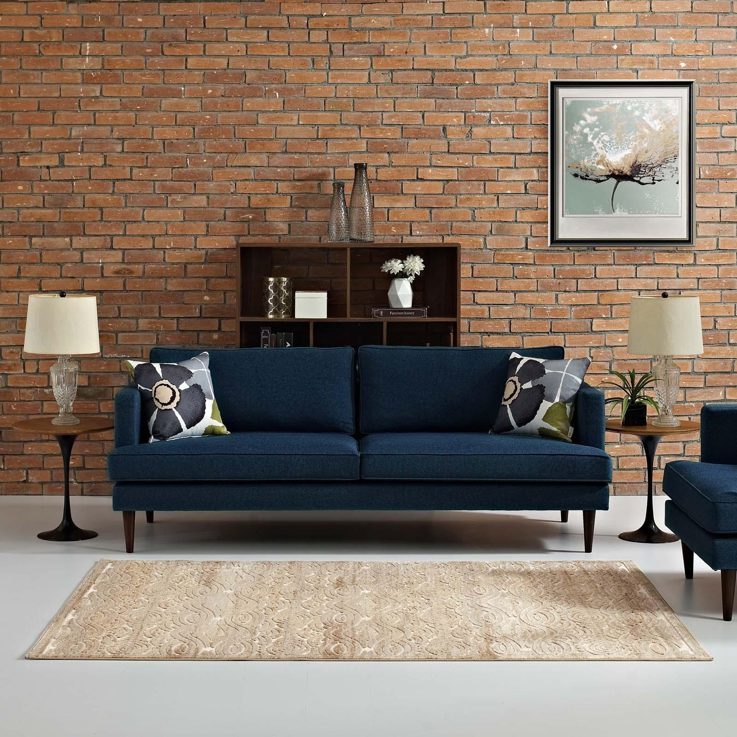 Modway Kennocha Rustic Vintage Abstract Waves Area Rug FredCo