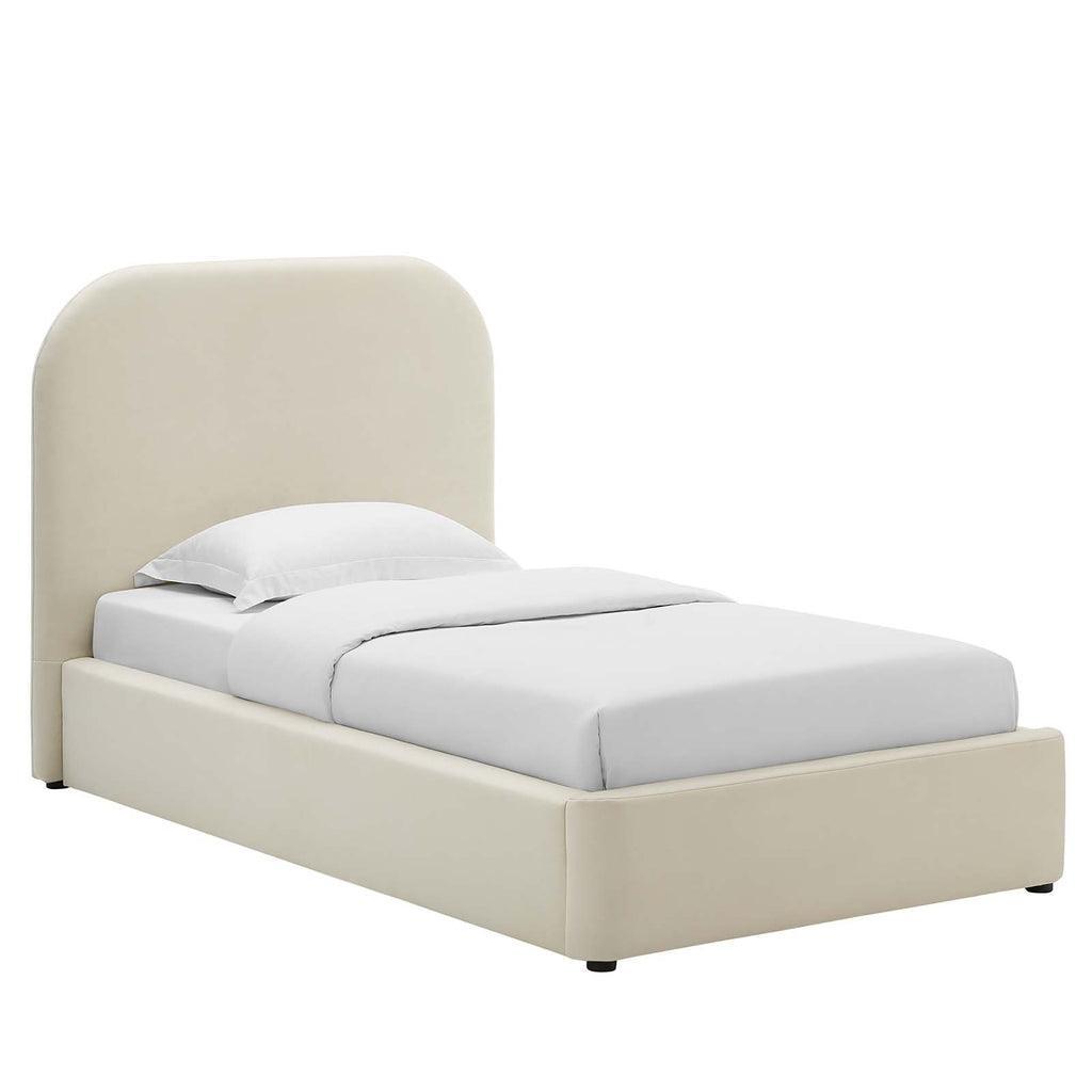 Modway Keynote Performance Velvet Curved Platform Bed FredCo