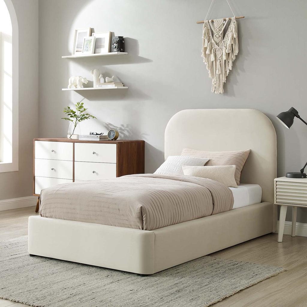 Modway Keynote Performance Velvet Curved Platform Bed FredCo