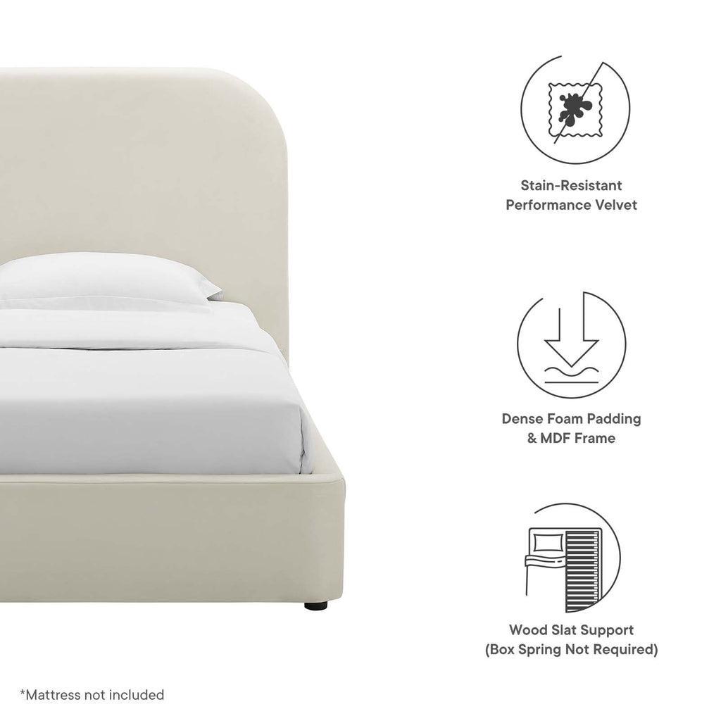 Modway Keynote Performance Velvet Curved Platform Bed FredCo