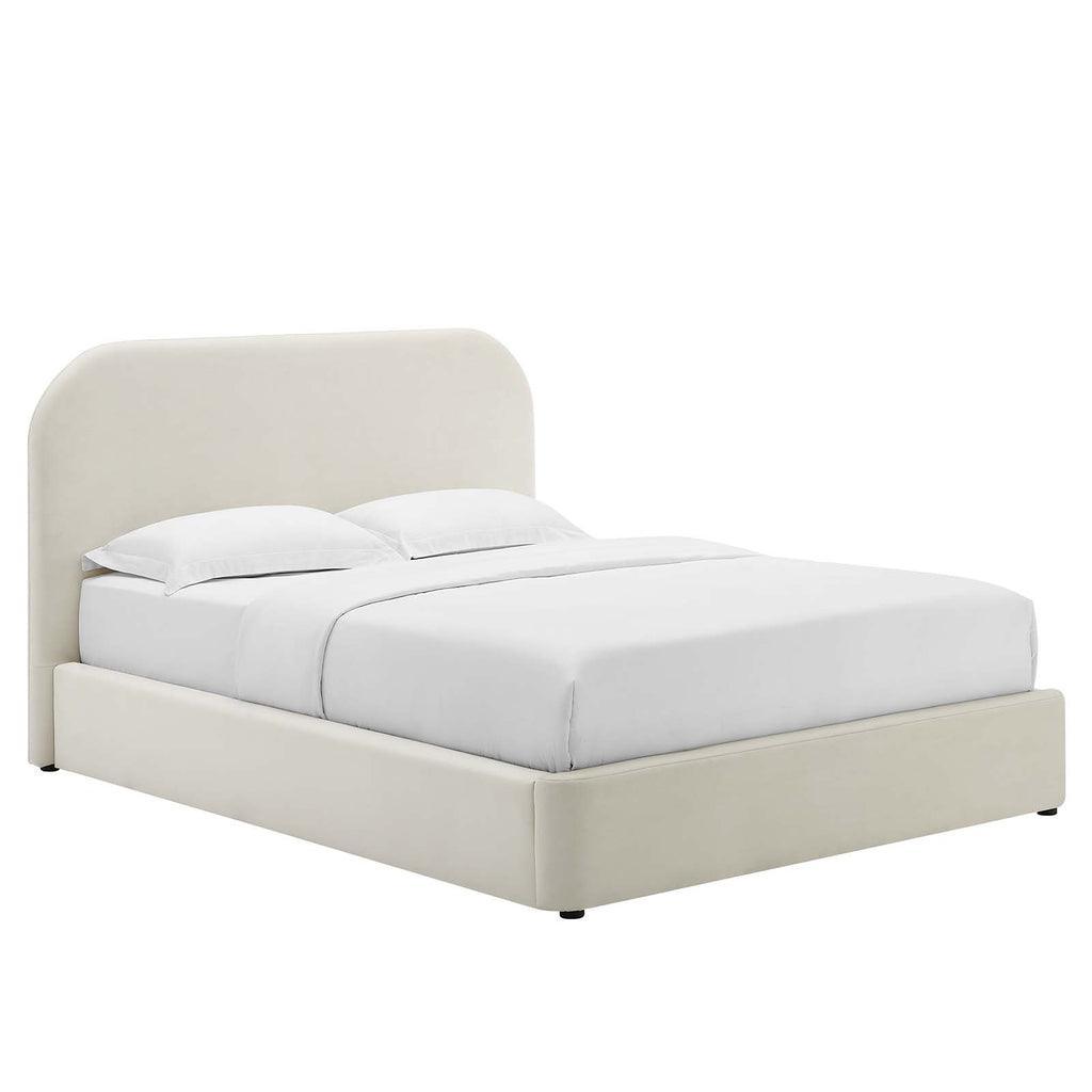 Modway Keynote Performance Velvet Curved Platform Bed FredCo