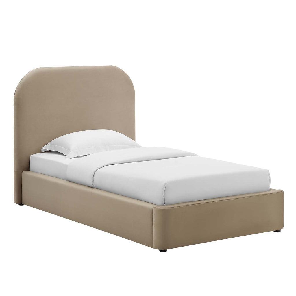 Modway Keynote Performance Velvet Curved Platform Bed FredCo