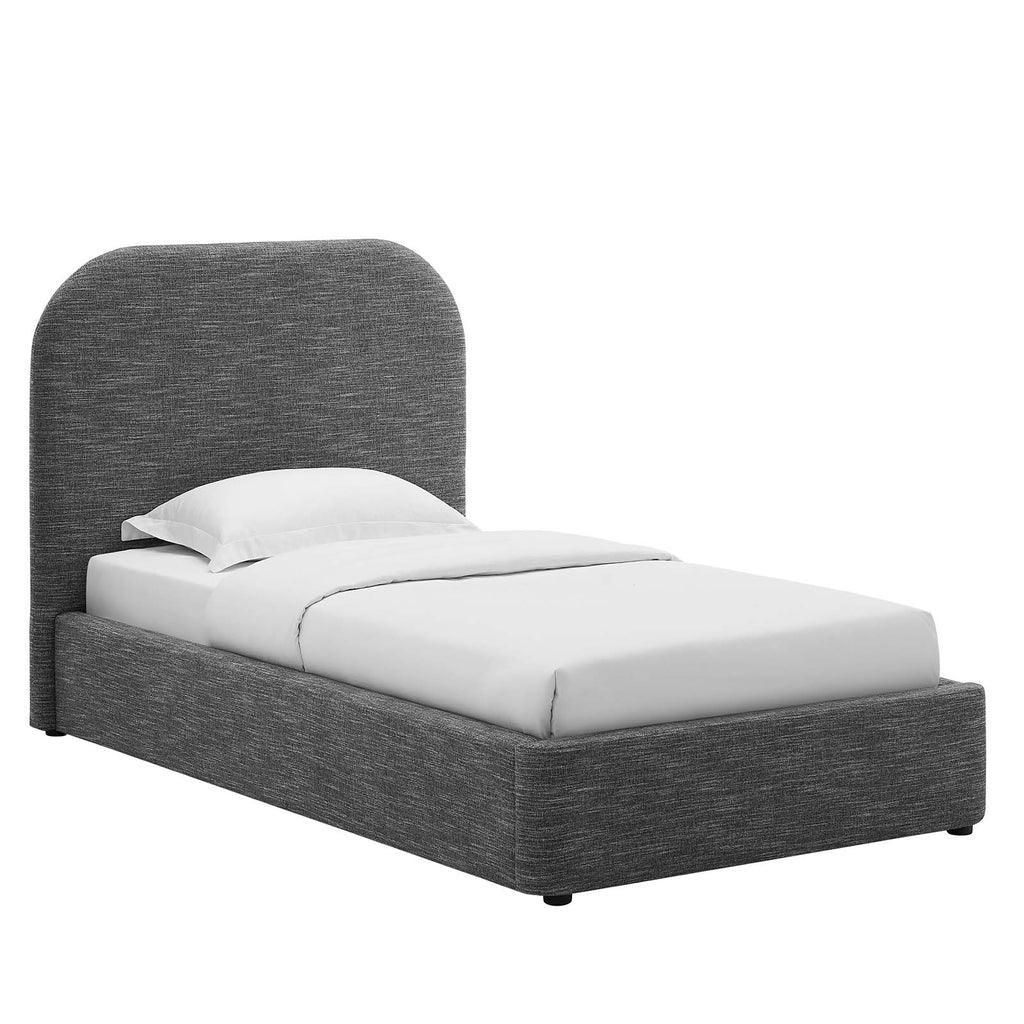 Modway Keynote Upholstered Fabric Curved Platform Bed FredCo