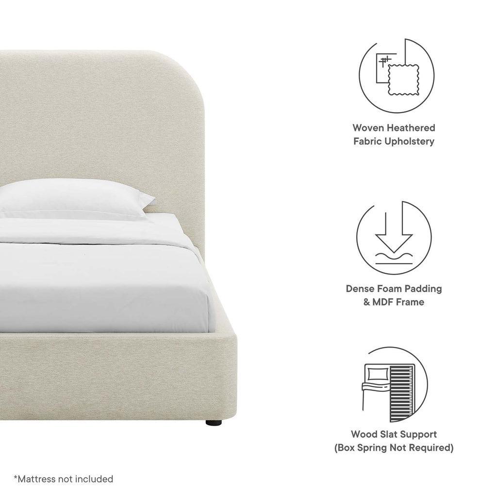 Modway Keynote Upholstered Fabric Curved Platform Bed FredCo