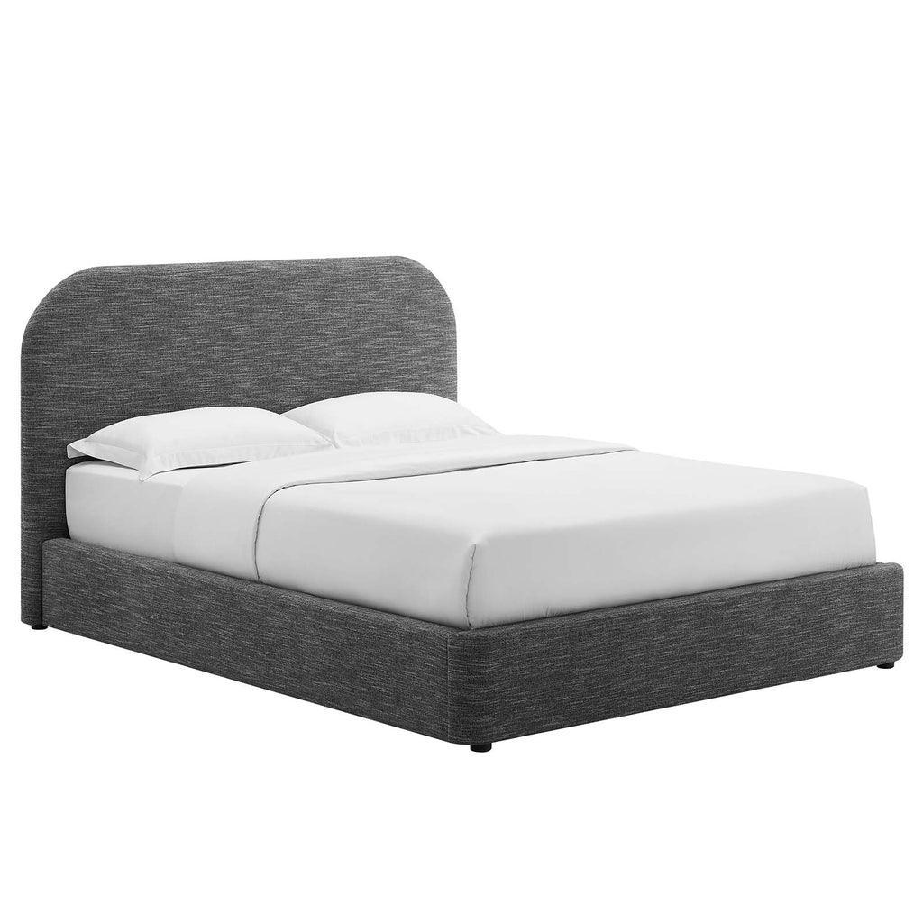Modway Keynote Upholstered Fabric Curved Platform Bed FredCo