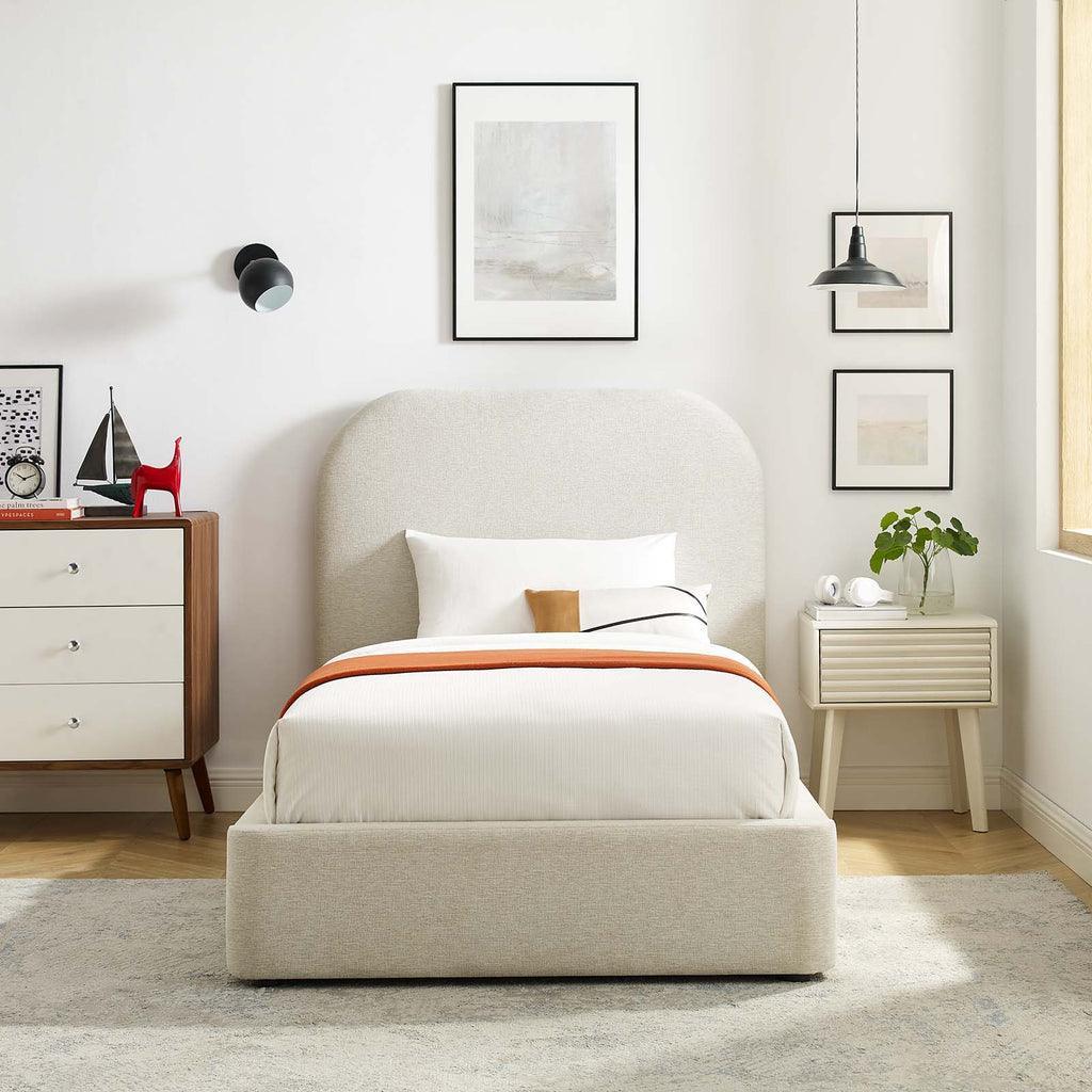 Modway Keynote Upholstered Fabric Curved Platform Bed FredCo