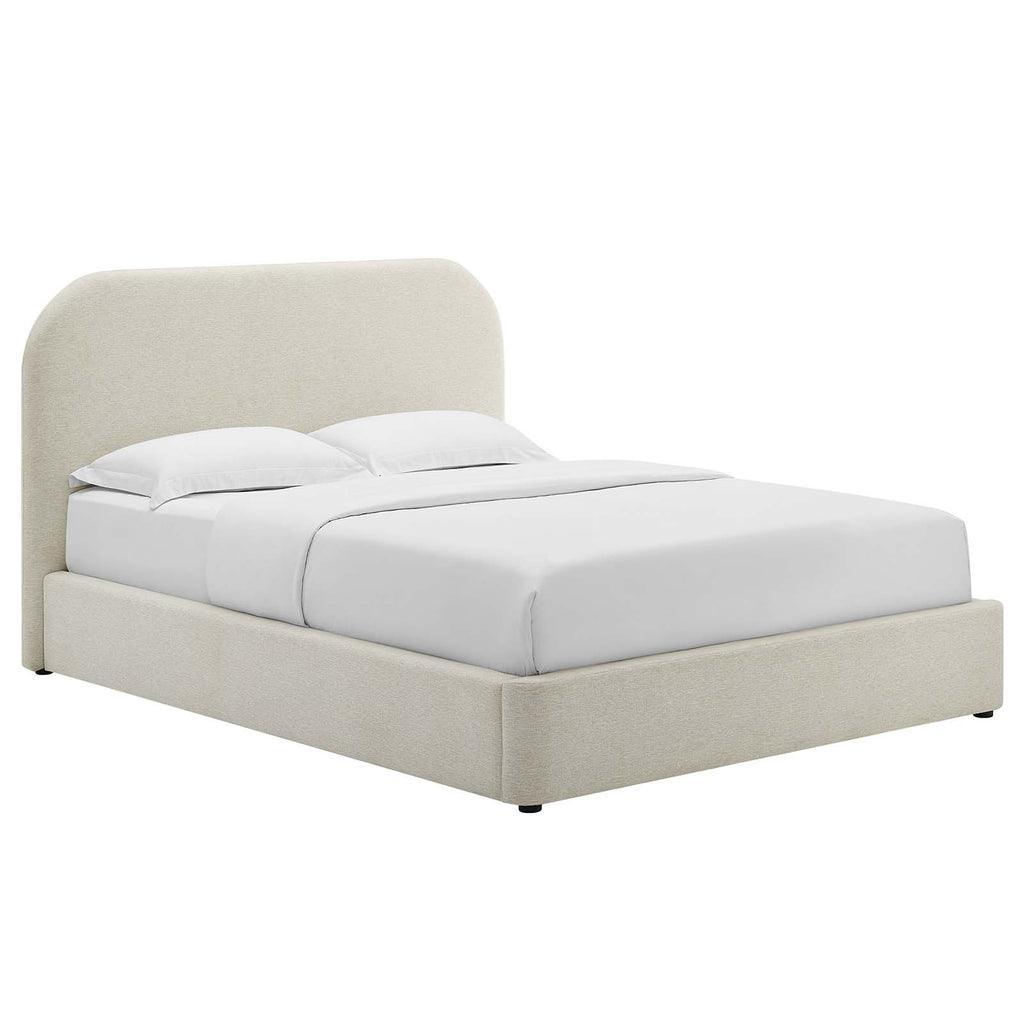 Modway Keynote Upholstered Fabric Curved Platform Bed FredCo
