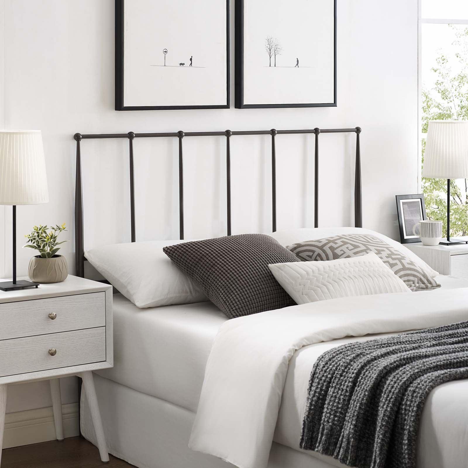 Modway Kiana Queen Metal Stainless Steel Headboard FredCo