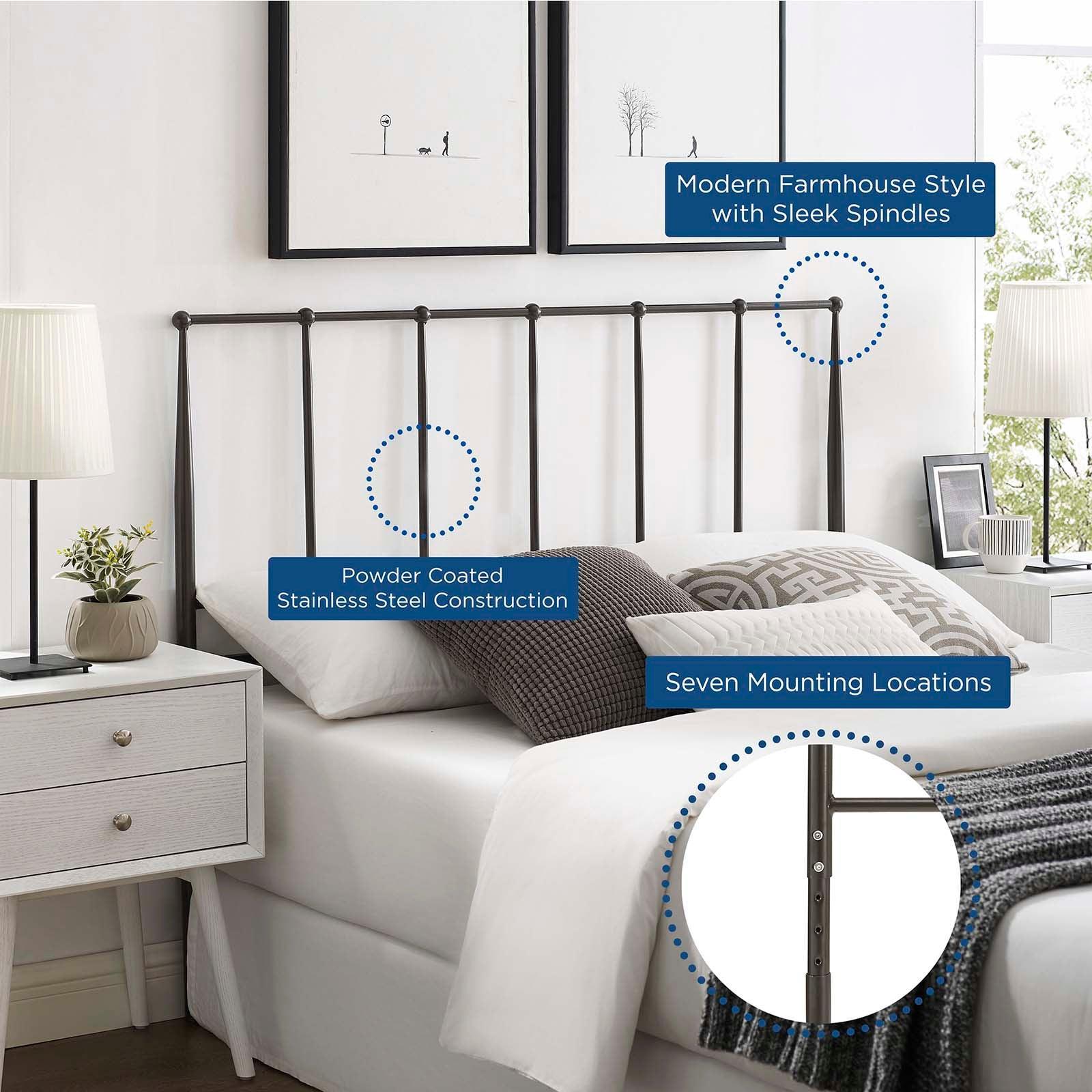 Modway Kiana Queen Metal Stainless Steel Headboard FredCo