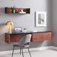 Modway Kinetic 38" Wall-Mount Office Desk With Cabinet and Shelf FredCo