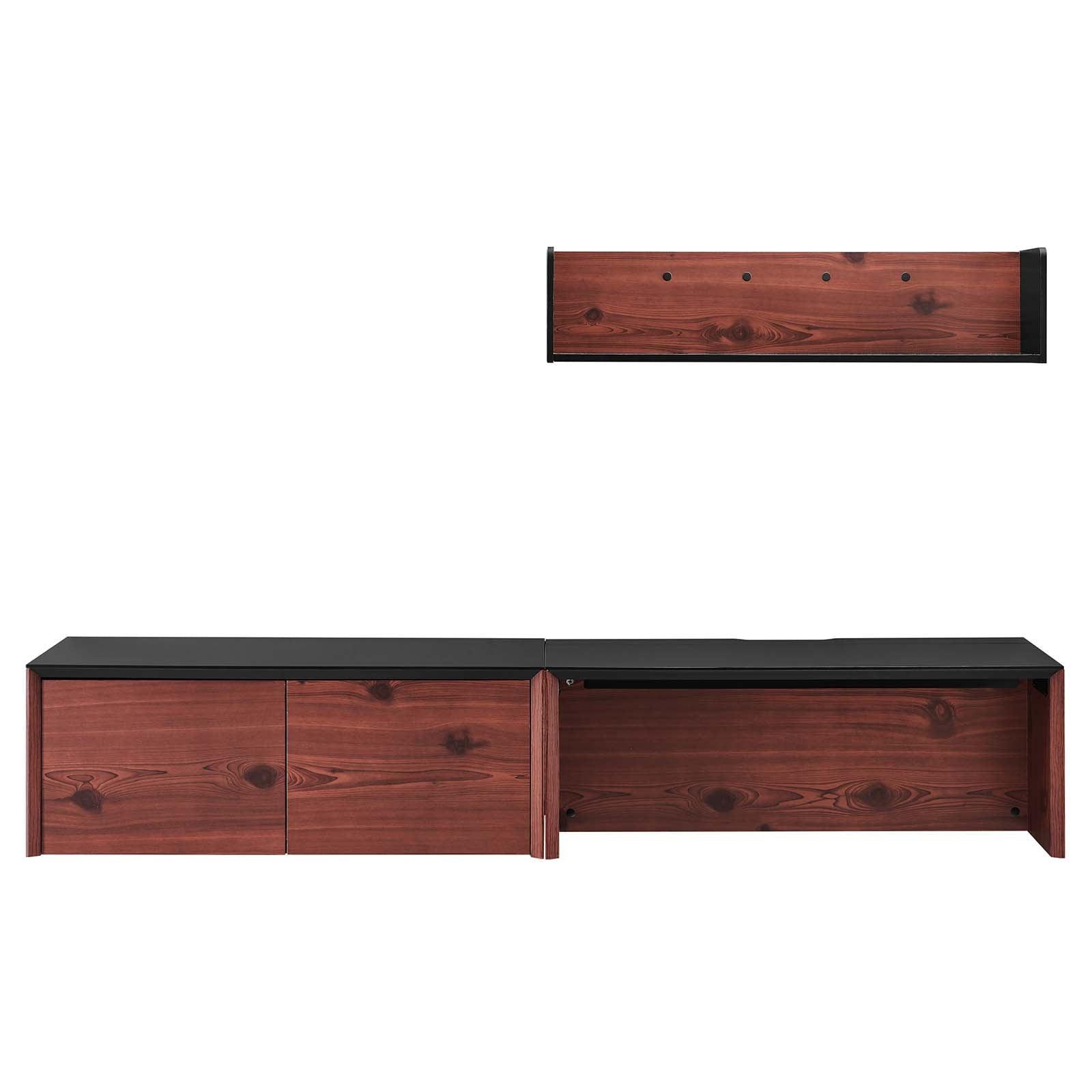 Modway Kinetic 38" Wall-Mount Office Desk With Cabinet and Shelf FredCo